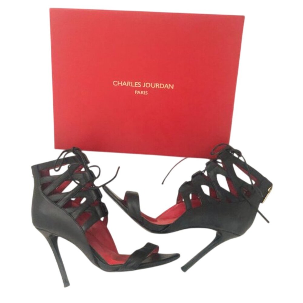 Charles Jourdan 💋 Lace-up Black Heels US 8